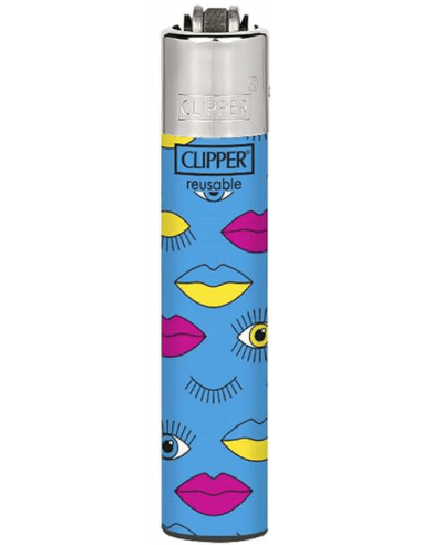 Clipper lighter FACE PATTERN blue