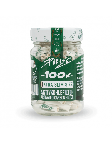 Carbon filters Purize XTRA Slim White 100 pcs glass jar WHITE