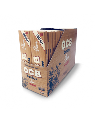 Bibułki OCB Slim Bamboo z filtrami - Opakowanie zbiorcze 50 szt.