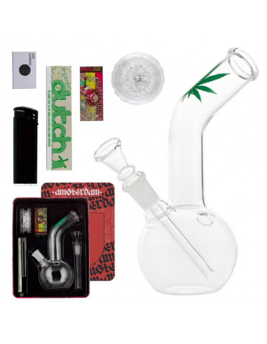 Amsterdam Leaf Bong Giftset bong and accessories in a box