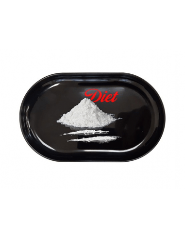 Rolling tray with DIET imprint, metal, 13 x 8 cm