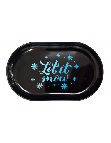 Tray with the SNOW print, metal, 13 x 8 cm