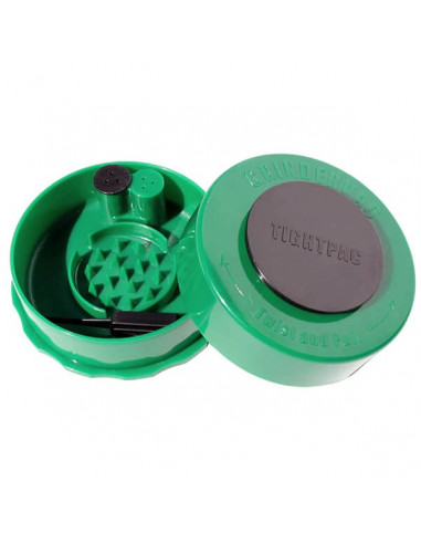 GrinderVac - Odorless storage box with a grinder, capacity 10 g green