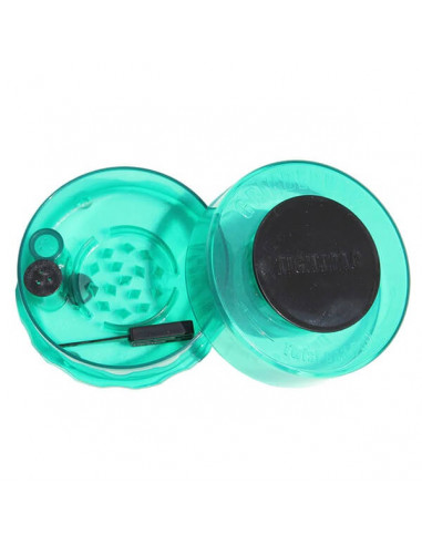 GrinderVac - Odorless storage box with a grinder, capacity 10 g green tint