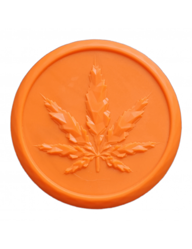 Dried Leaf Grinder, acrylic, 3 parts, diameter 70 mm orange