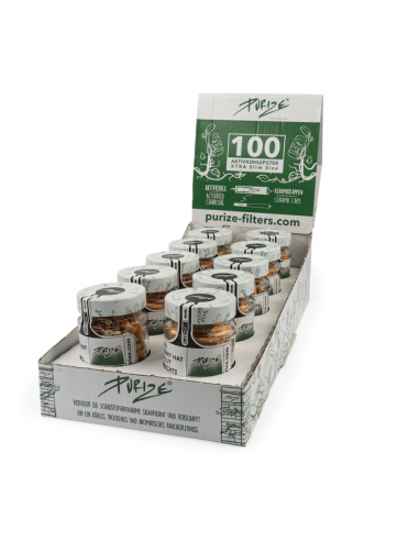 Filtry węglowe Purize XTRA Slim SPY BOX 10 x słoik 100 szt.