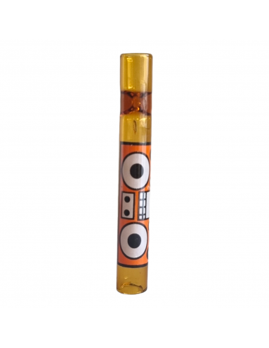 Orange Music glass pipe, length 9 cm