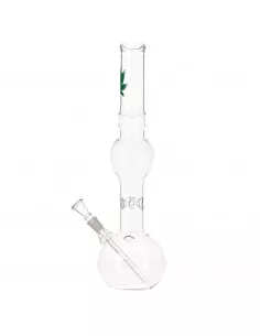 Bongo szklane Green Leaf wys. 39 cm szlif 14.5 mm uchwyt na lód 2