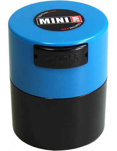 TightVac MiniVac - Próżniowy pojemnik na susz 0,12l bezzapachowy LIGHT BLUE CAP BLACK BODY