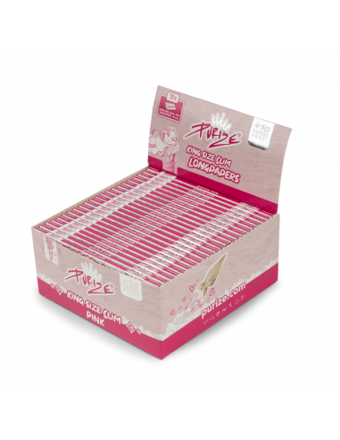 Bibułki Purize Pink KS Slim różowe 32+10 gratis BOX 50 szt.