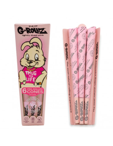 Cones G-Rollz Banksy Thug For Life rolling papers 6 pcs. pink