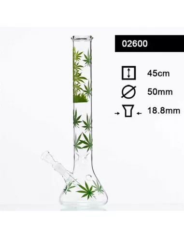 LEAF JHARI BEAKER GLASS ICEBONG 45cm fajka wodna lodowa