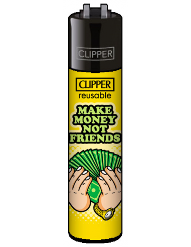 Clipper lighter, MONEY SLOGAN pattern 1