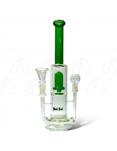 Black Leaf Bong with 2 diffusers, height 28.5 cm, cut 14.5 mm