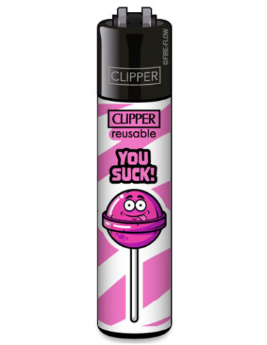 Clipper lighter, YOU SUCK pattern 1