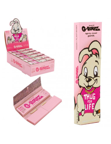 G-Rollz Banksy Thug for Life KS Slim rolling papers, PINK