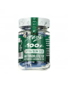 Filtry węglowe Purize XTRA Slim Blue 100 szt. w słoiku NIEBIESKIE