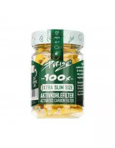 Filtry węglowe Purize XTRA Slim Yellow 100 szt. Szklany Słoik ŻÓŁTE