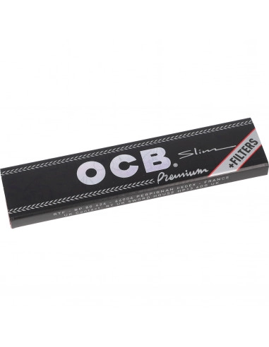 OCB BLACK King Size Slim tissue papers + white filter papers