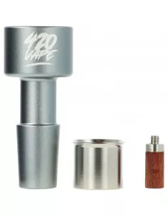 Aluminiowy cybuch do bonga 420VAPE z wyciąganym sitkiem szlif 14.5 mm 2