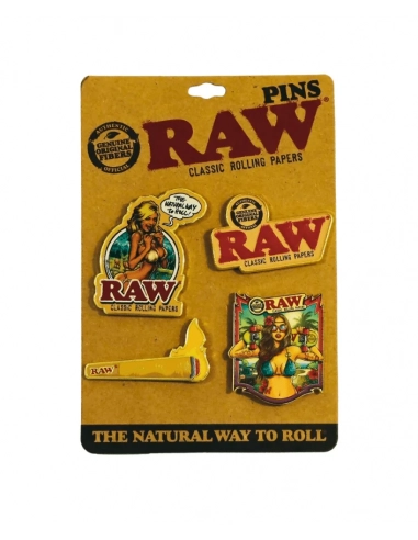 RAW Pins - Zestaw przypinek RAW 4 szt. metalowe