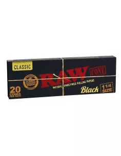 RAW Cone Black Skręcone bibułki cones 1 1/4 20 szt.