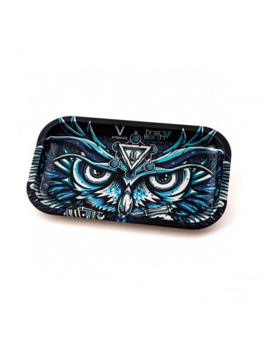 V-SYNDICATE OWL OWL metal rolling tray for rolling joints