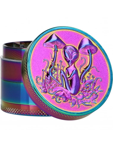Młynek do suszu Alien Rainbow metalowy 4-częściowy 3 wzory