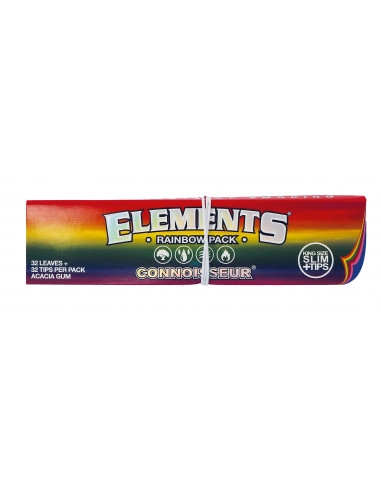 Bibułki z filtrami Elements Rainbow Koneser KS Slim
