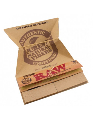 RAW ARTESANO King Size Slim tissue papers with filters and a filming tray