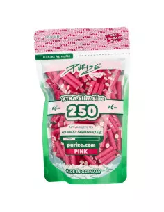 Filtry z aktywnym węglem Purize XTRA Slim Pink 250 szt. śr. 6 mm