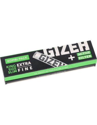 Bibułki GIZEH Black KS Slim + filterki węglowe Kombi Pack