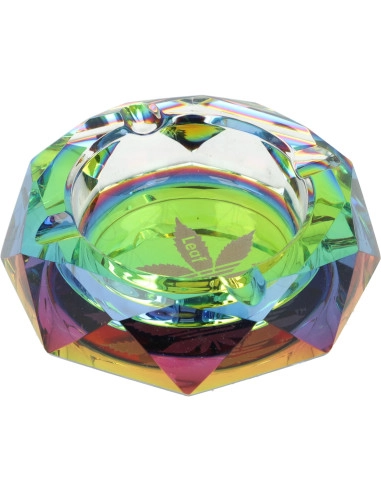 Popielniczka szklana RAINBOW LEAF śr. 10 cm