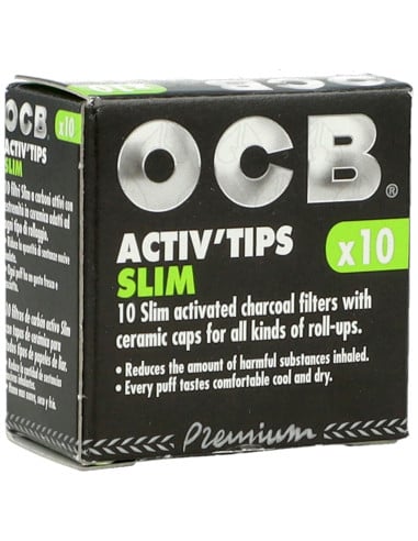 Filtry węglowe OCB Slim Aktiv Tips 10 szt.