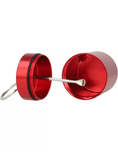 Snow Hamer Caddy - Metal storage box with spoon and key ring RED