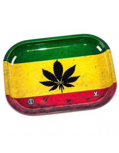 V-SYNDICATE RASTA SMALL The original metal tray for rolling joints