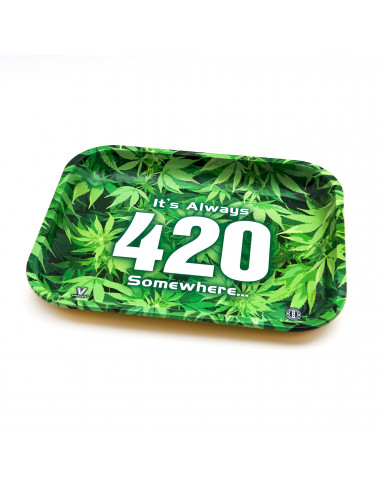 V-SYNDICATE 420 GREEN XL Metal Roll Tray Large