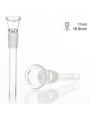 Glass bong pipe with a stem 11cm, cut 18.8mm for a water pipe