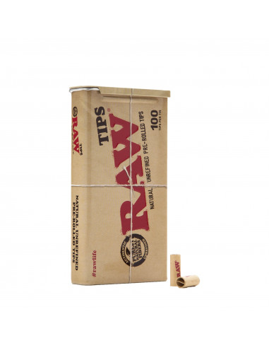 RAW Pre Rolled Tips filters 100 pcs in a metal box