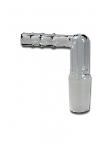 A connector with a 90 ° angle that connects the bong with the vaporizer tube, cut 14.5 or 18.8 mm