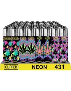 Zapalniczka Clipper 🔥 wzór Neon Leaf zapalniczka z nadrukiem