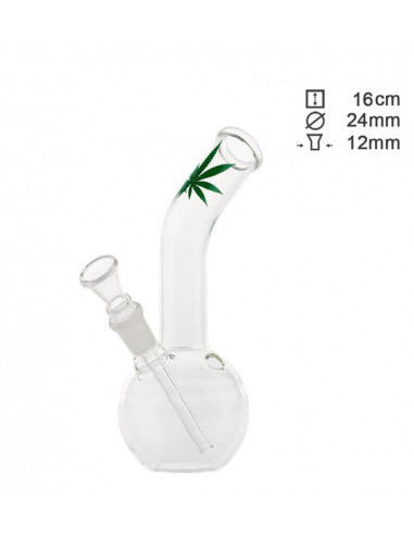 Bongo Leaf Bouncer classic water pipe, height 16 cm, cut 12 mm