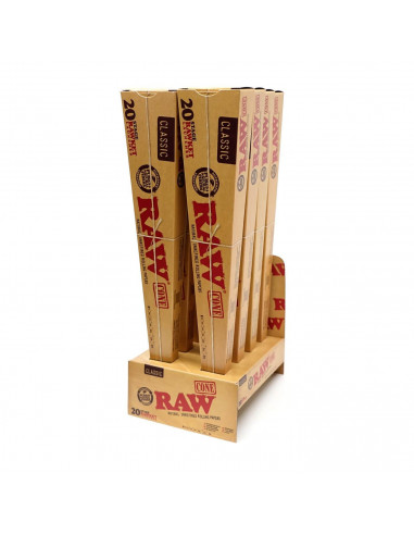RAW Cone 20 Stage Rawket papers, 5 sizes of cones