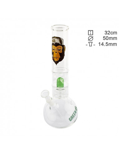 Greenline bong with percolator, height 32 cm, cut 14.5 mm