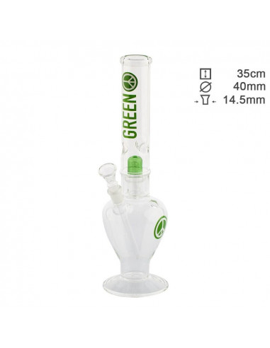 Greenline water pipe with percolator, height 35 cm, cut 14.5 mm