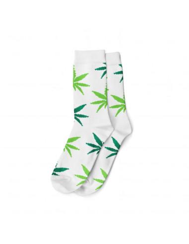 Men's socks Cannabis Leaves Leaves MJ size 40-45 white