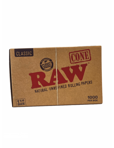 RAW Pre-Rolled Cone 1 1/4 - Gotowe skręcone bibułki + filtry CAŁA PACZKA 1000 szt.