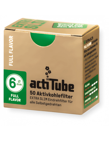 ActiTube EXTRA SLIM Full Flavor - Active carbon filters 6 mm 50 pcs