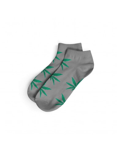 Women's short socks 36-42 leaves MJ grey/green leaves