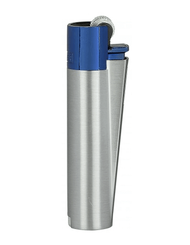 Metal Lighter Clipper Metal BLUE & SILVER design silver